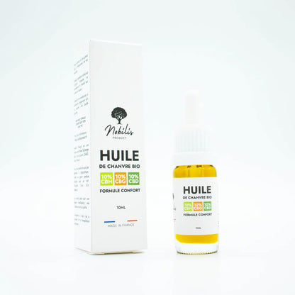 Huile 10% de CBD, 10% de CBN et 10% de CBG (Formule Confort) sans THC EstrelaCBD