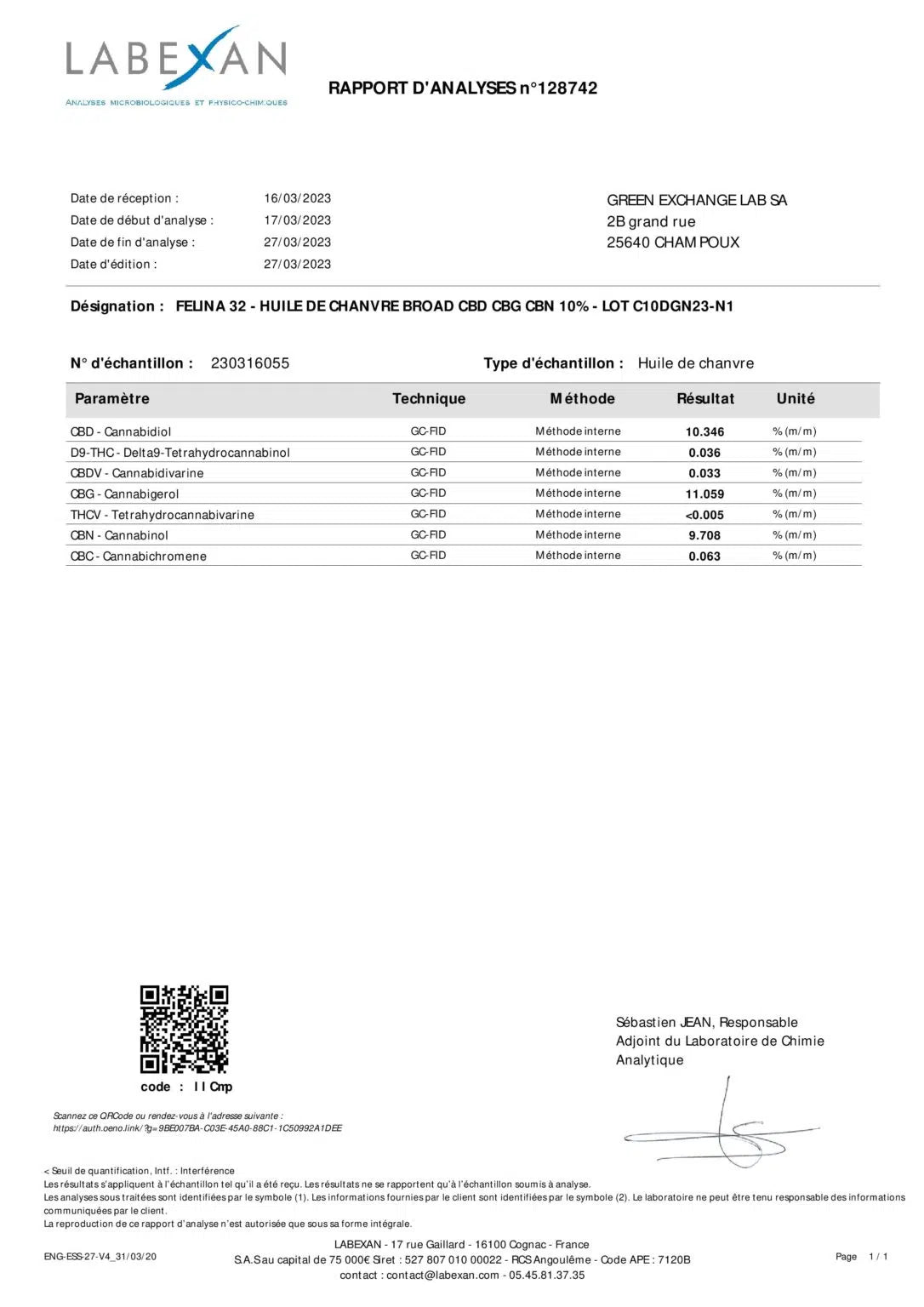 Huile 10% de CBD, 10% de CBN et 10% de CBG (Formule Confort) sans THC EstrelaCBD