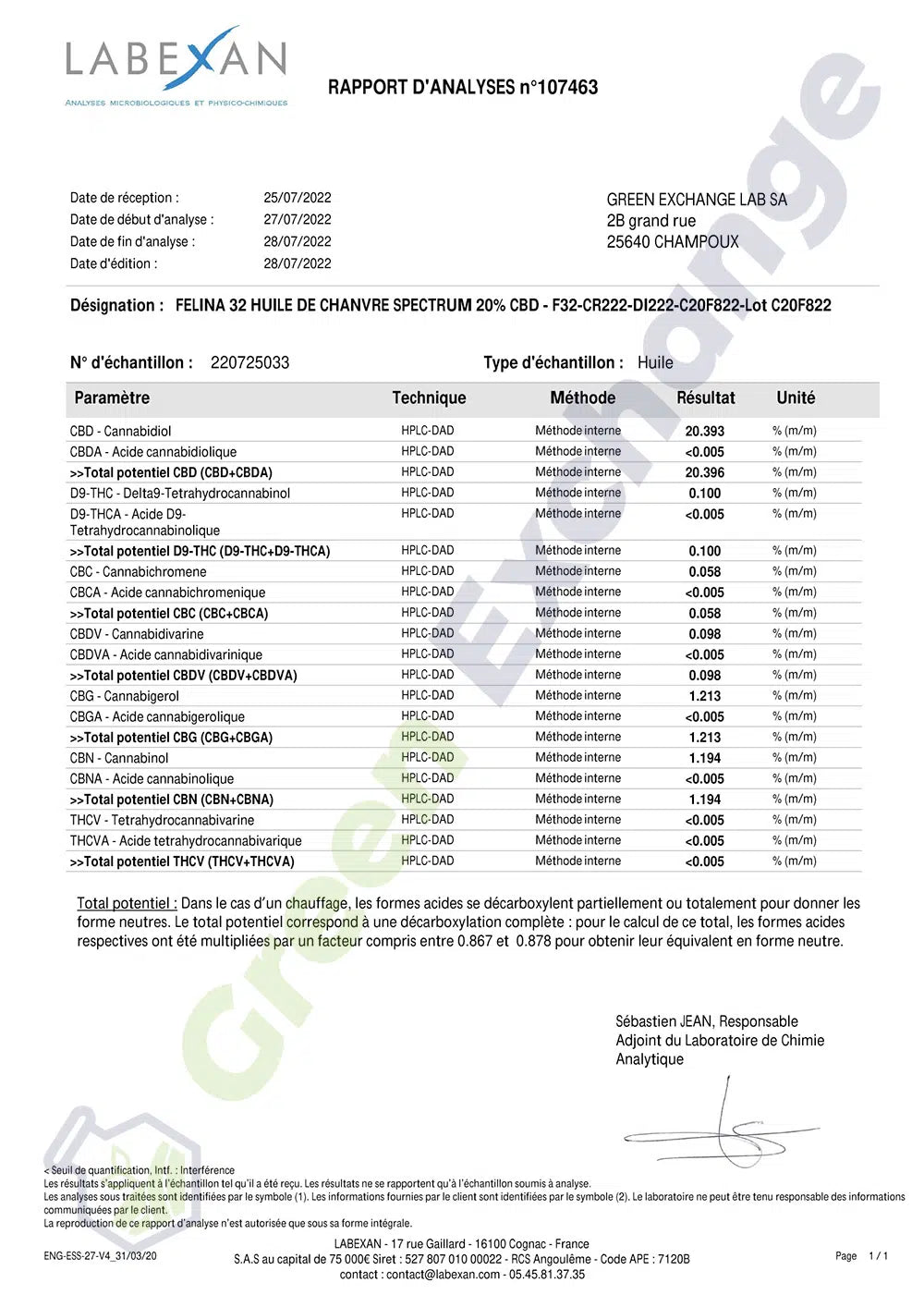 Huile de CBD 20% Full Spectrum EstrelaCBD